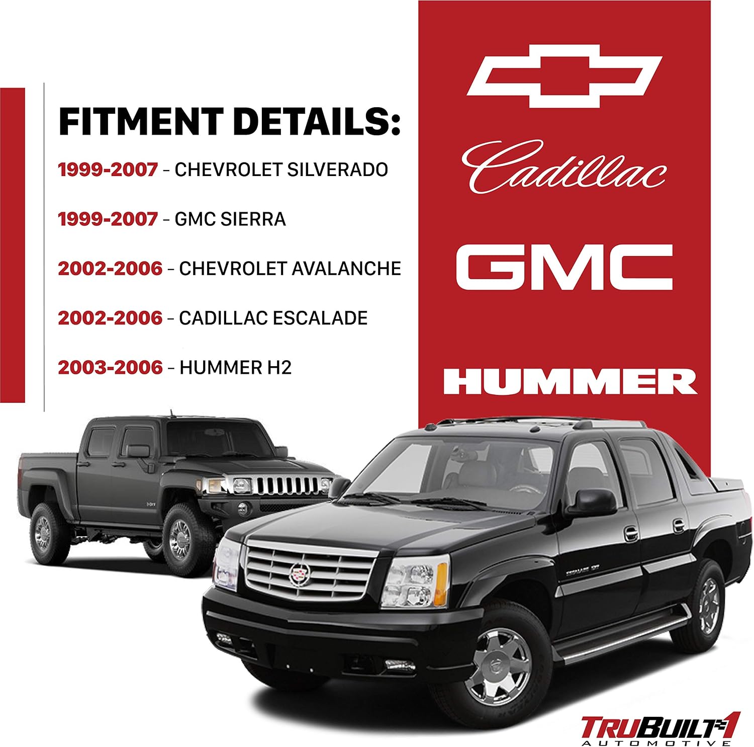 T1A Tailgate Support Cables Compatible with Chevy 1999-2007 Silverado, 15 1/8 Inches Long, Pair Also Fits GMC Sierra, Chevy Avalanche, Cadillac Escalade, Hummer H2 88980509 88980510