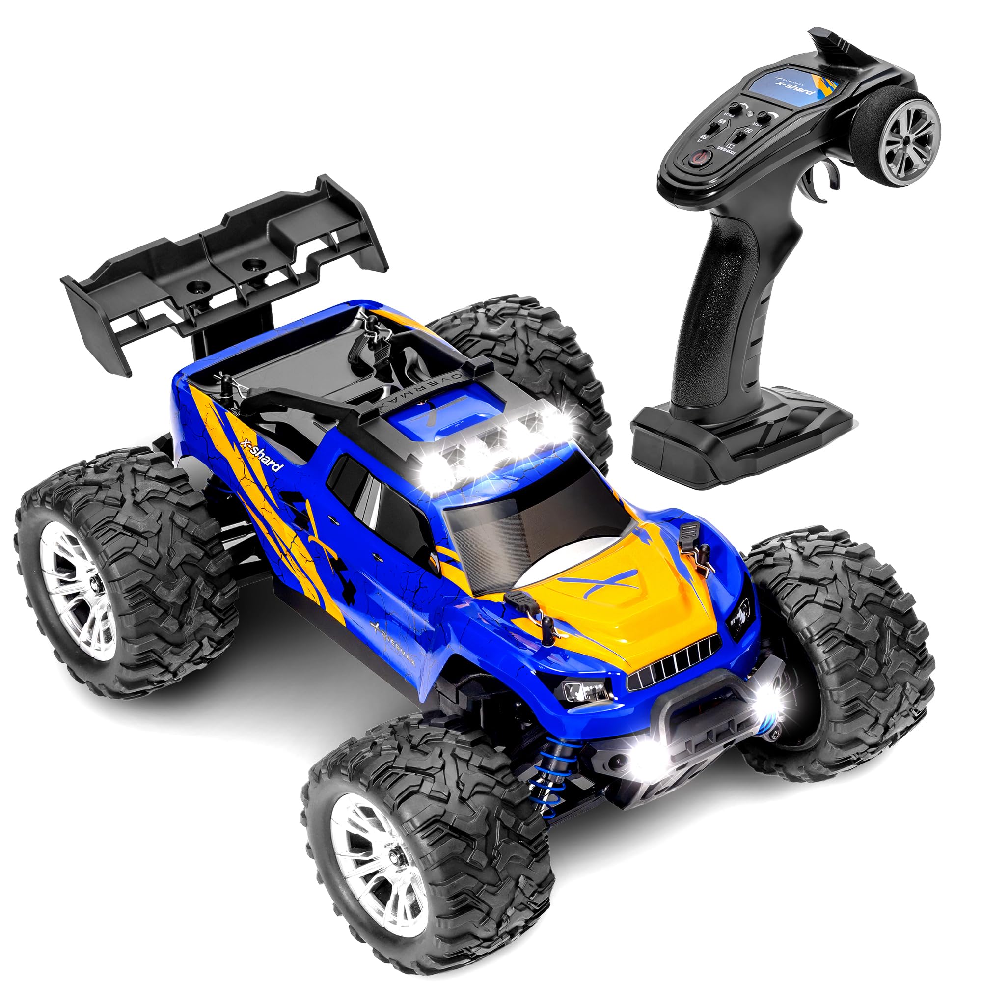 Overmax X-Shard Auto radiocomandata 4WD 1:16 fuoristrada fino a 30 km/h, con limitatore di velocità, 2,4 GHz RC Monster Truck con azionamento in metallo, ammortizzatori, portata 90 m, per bambini dai