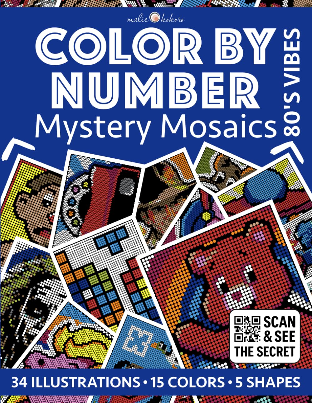 Color by Number: 80's Vibes | Mystery Mosaics Coloring Book for Adults | Pixel Art Coloring for Relaxation and Mindfulness: Bold and Easy | Color