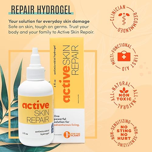 Miniatura 2 de Reparación activa de la piel  Hidrogel curativo natural y no tóxico y spray antiséptico para cortes menores, rasguños, erupciones, quemaduras
