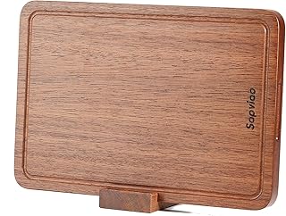 Teak Wood Cutting Board Solid Unibody Design One Piece Ultra Durable Knife Friendly Wooden Chopping Board with DeepJuice Grooves Built in Handles for Kitchen Vegetables Meat 14.2 X 9.4 IN