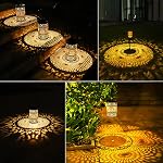 2 Pack Solar Lanterns for Outdoor, Hanging Outdoor Lanterns with Ground Stakes, IP65 Waterproof Decoration Path Lights, Solar Lights for Garden Outside Patio, Garden Decor Gifts for Women Mom Grandma