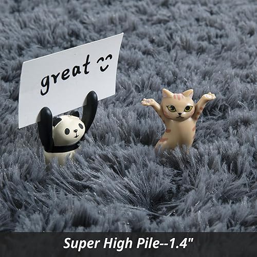 Miniatura 5 de HOMBYS Alfombra lanuda de 9 x 12 pies, alfombra de felpa ultra mullida de piel sintética grande para sala de estar, dormitorio, alfombra mullida