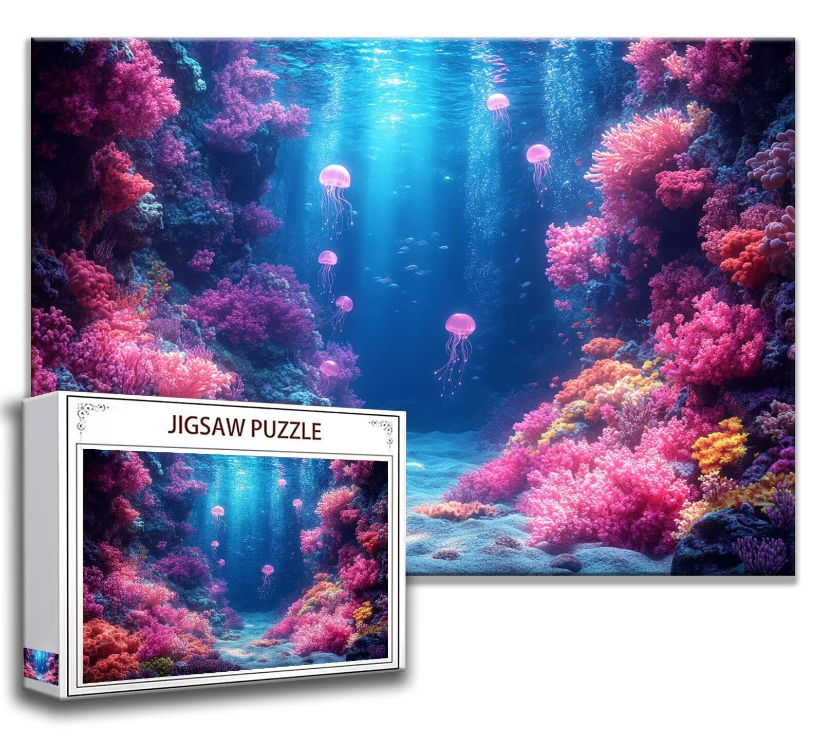 Puzzle Fondale marino Puzzle 1500 Pezzi, Difficili Impossible Puzzle Corallo Puzzle Grandi Dimensioni per Adulti 87 x 57 cm Bambini 3 4 5 6 7 8 Anni Bambino, Bambina Rilassamento e Intelligence N-1