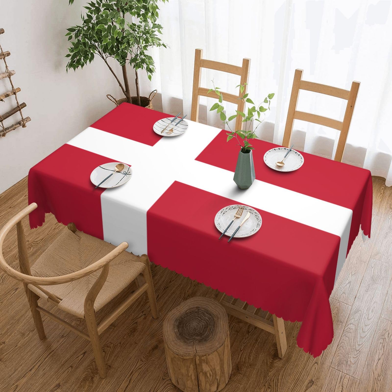 MROWYC Danish flag Printed tablecloths are suitable for hotels, picnics, and parties, and can effectively protect the tabletop