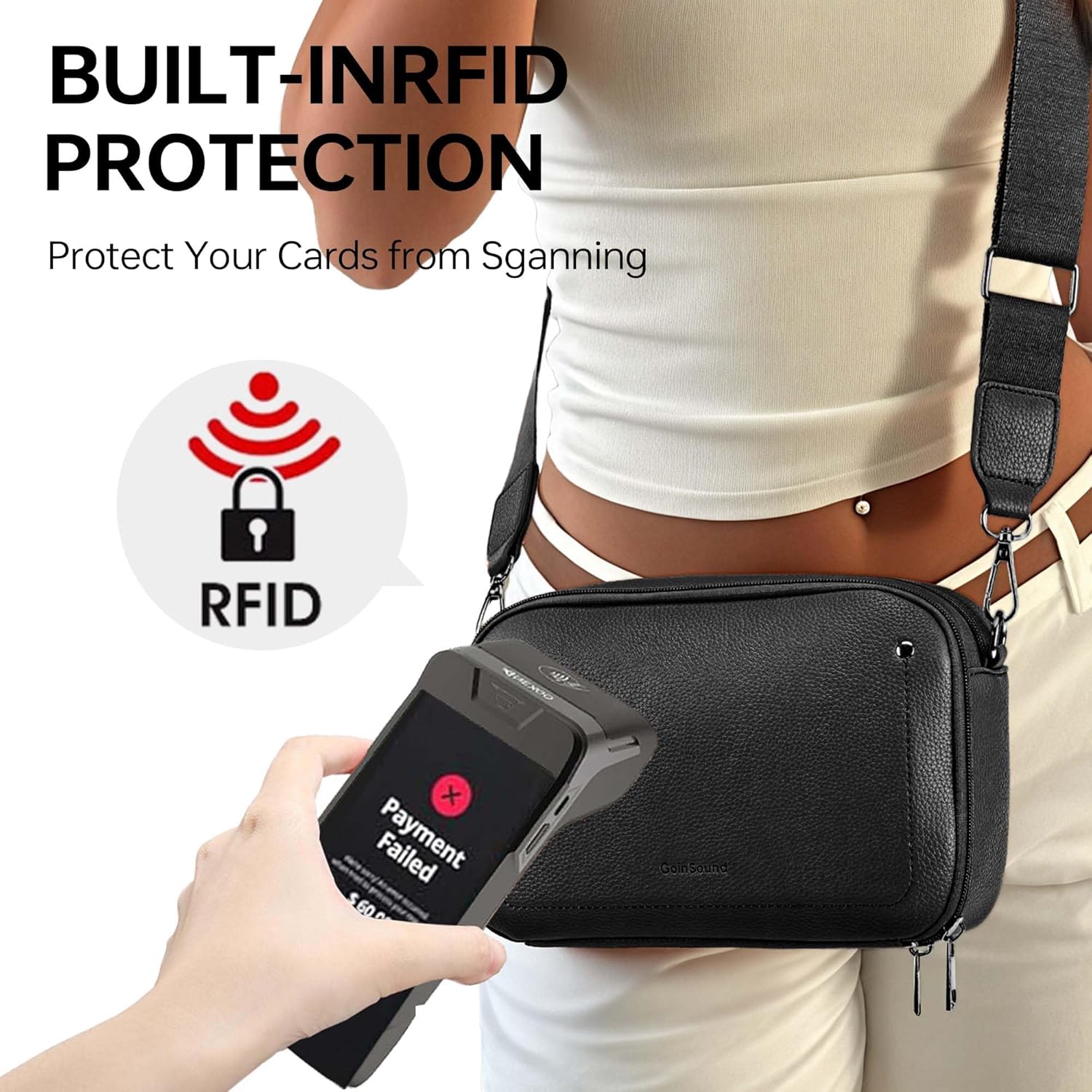 Crossbody Bags for Women Leather Shoulder Bag Guitar Strap Purses and Handbags with Rfid Card Slots