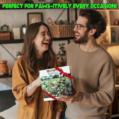 Miniatura 7 de Rompecabezas de 1000 piezas 101 cachorros de excrementación rompecabezas de excrementos de perros regalo perfecto de broma de elefante blanco regalo