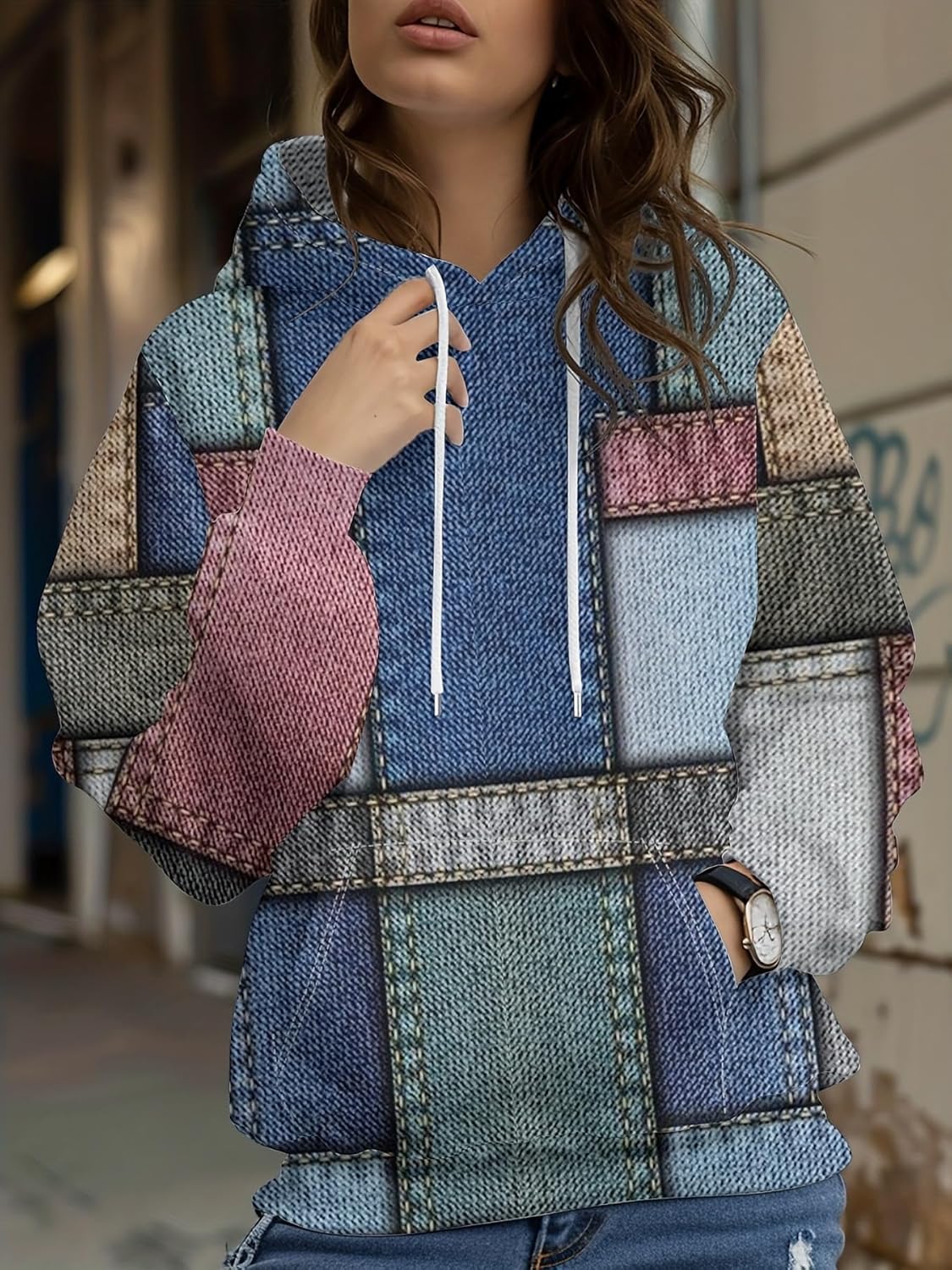 OSCORP Women's Oversized Graphic Hoodie Casual Pullover Sweatshirt Loose Fit Drawstring Hooded Top for Daily Wear Fall Winter - Image 2