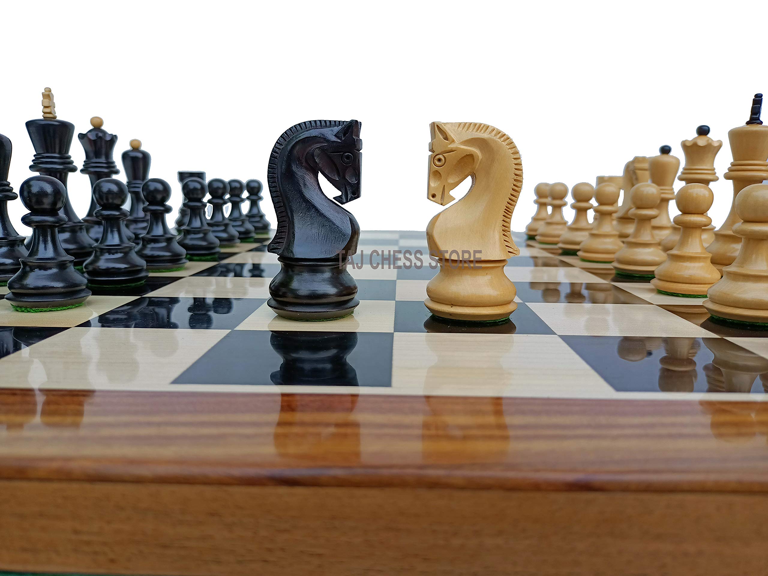 Set Solo Pezzi Scacchi In Legno Ebanizzato - Serie Zagabria Russa 3,9" (59') - Pesati, Torneo - Foto 2