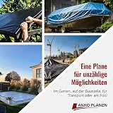ANKO PLANEN Telo copertura PVC 700 g/m² pesante – impermeabile, antistrappo, resistente UV; telone tipo camion per giardino/industria/piscina/rimorchio (bianco, 3 m x 6 m) - 5