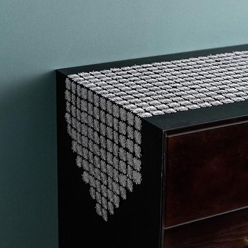 Miniatura 7 de Valea Home Camino de mesa de 12 x 108 pulgadas con purpurina para decoración de cocina, boda, despedida de soltera, color gris