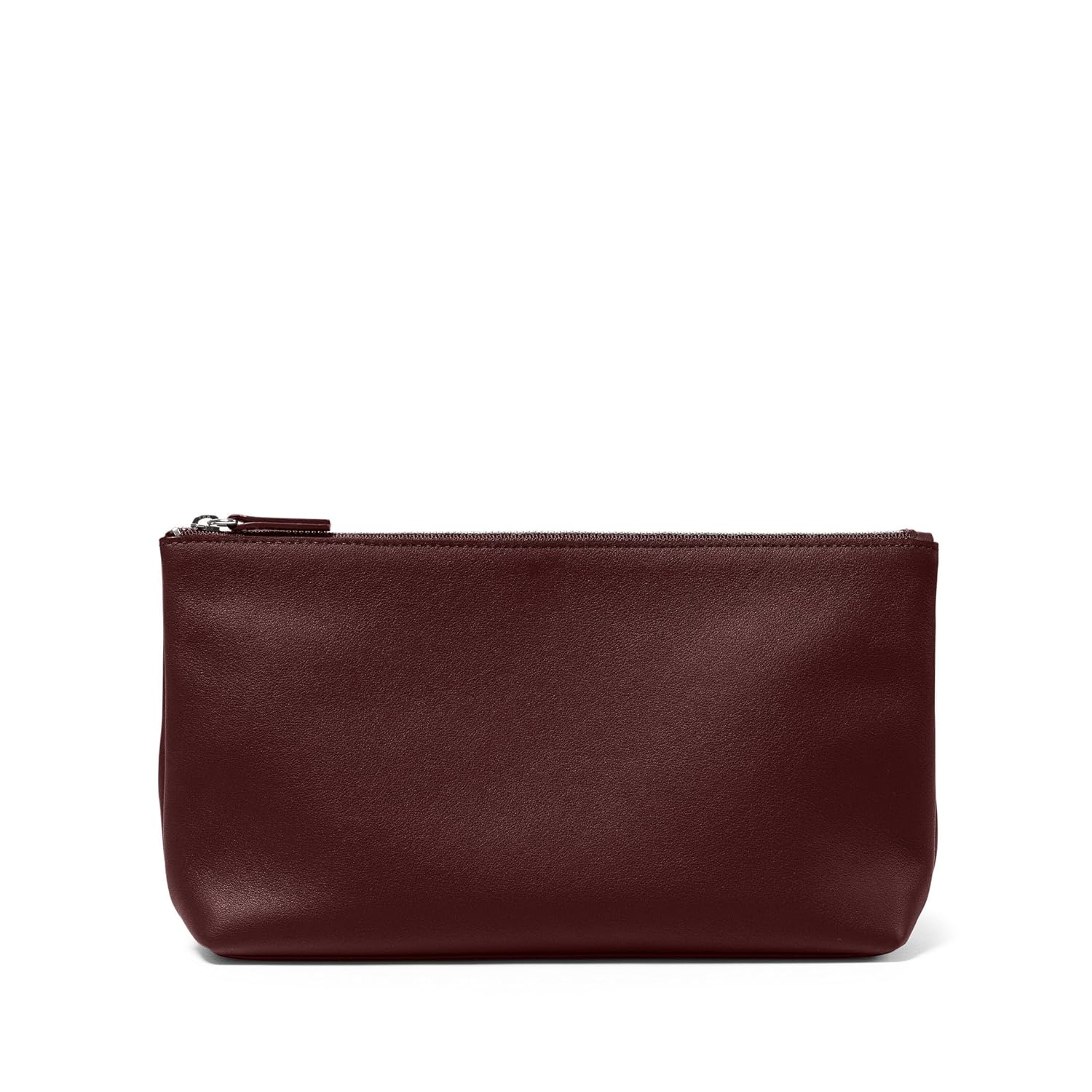 Leatherology Bordeaux Medium Accessories Pouch – Full Grain Leather Organizer for Everyday Essentials | Zippered Storage for Tech, Makeup & Travel