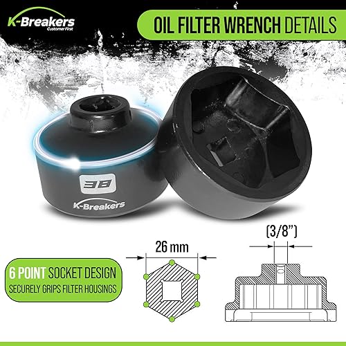 Miniatura 4 de Juego de llaves de filtro de aceite de 10 piezas que incluye 0.945 in, 1.063 in, 1.142 in, 1.181 in, 1.260 in, 1.417 in, 1.496 in, 2.520 in para