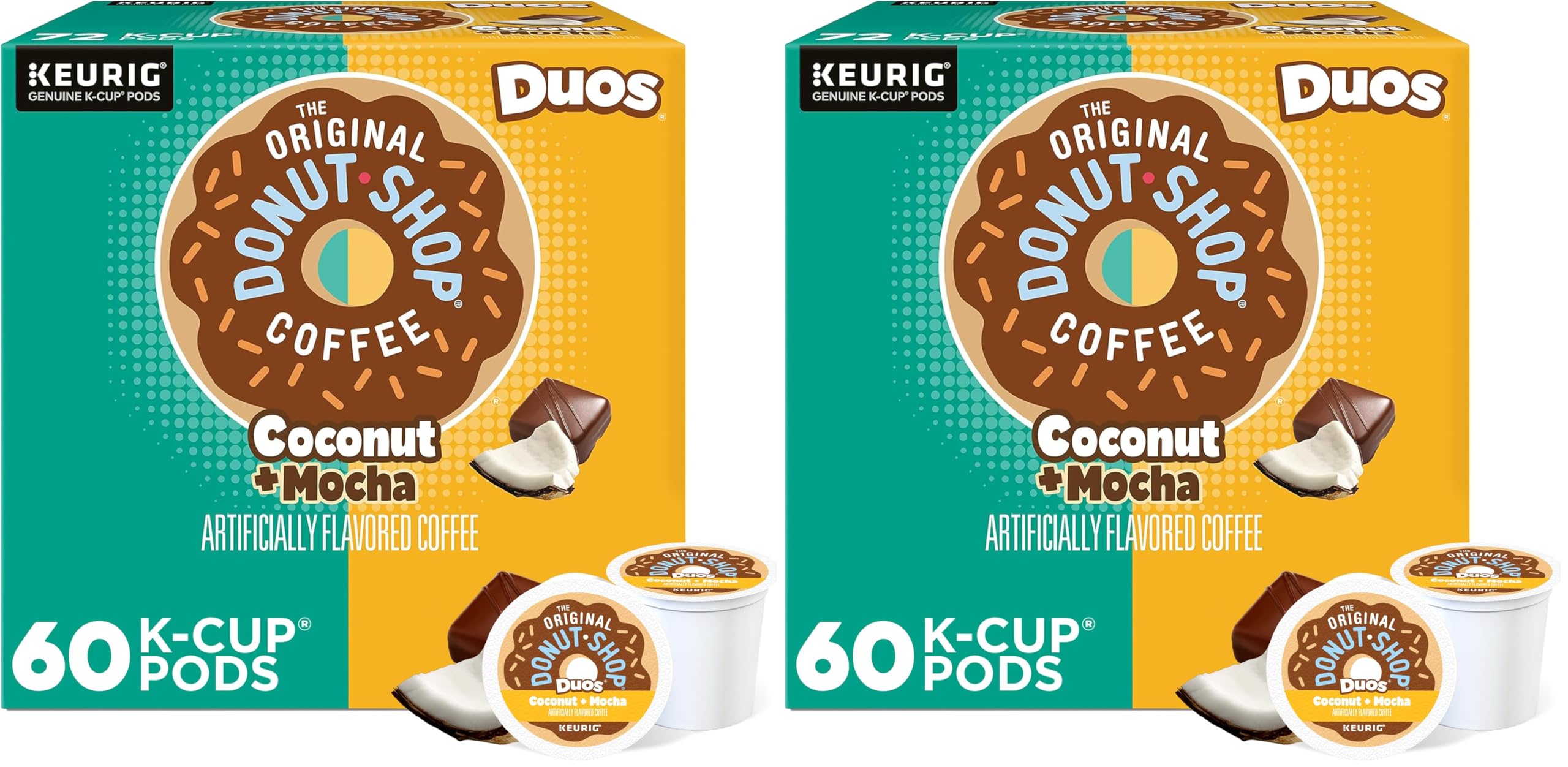 Duos Coconut + Mocha Coffee by The Original Donut Shop – 1 Count (Pack of 120)