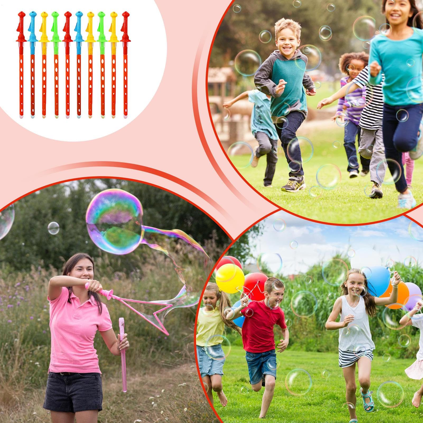 Bacchette a bolle per bambini, bacchette a bolle in blocco 10 pezzi | Giochi di sportivi e all'aperto per Natale, festa della mamma o San