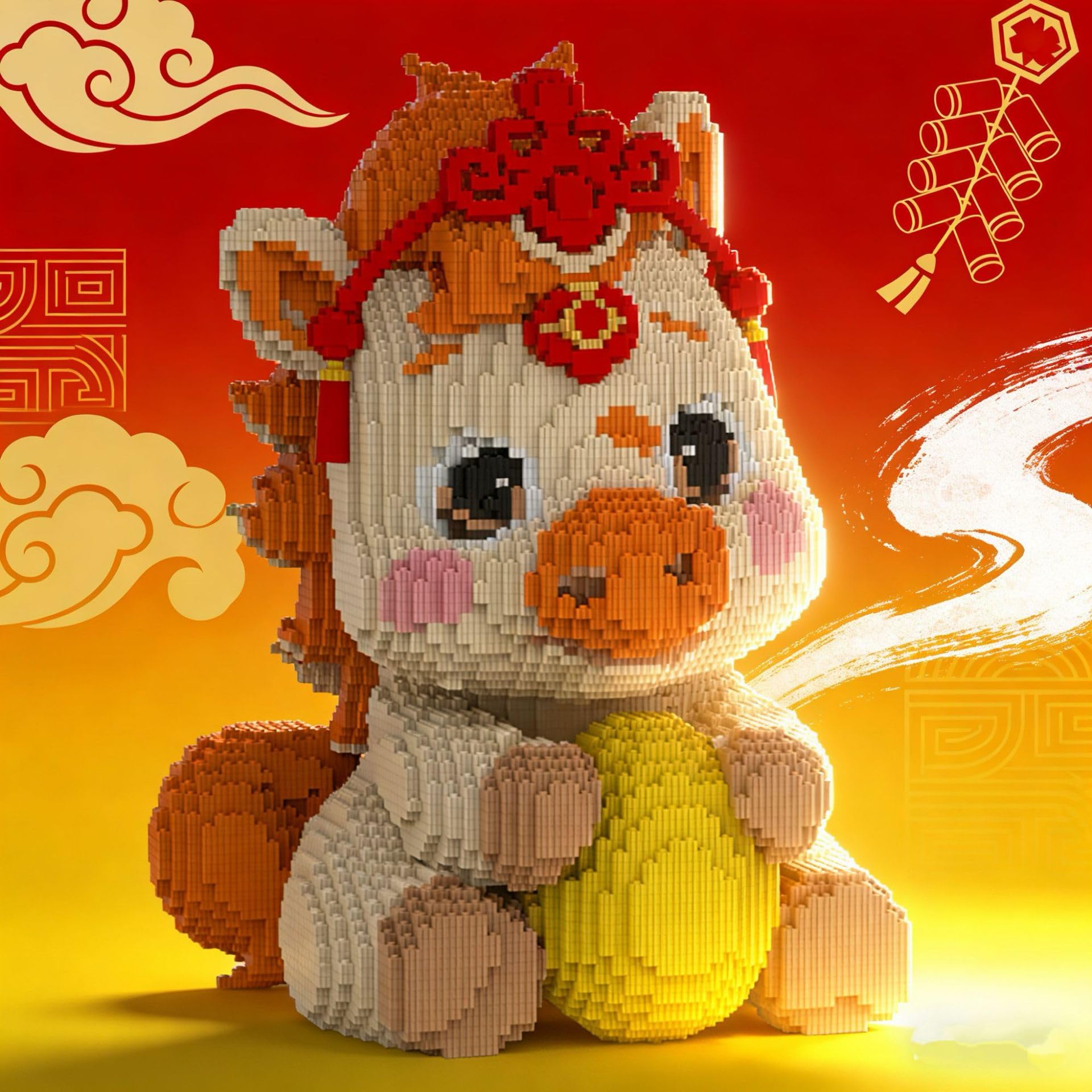 KeKeDuo Mikro Bausteine Sets, 6000+ Klemmbausteine 50CM Hoch Groß Pferd Modellbausatz, DIY Mini Bricks Tier Bauset Kreative Konstruktionsspielzeug Geschenke für Teenager und Erwachsene