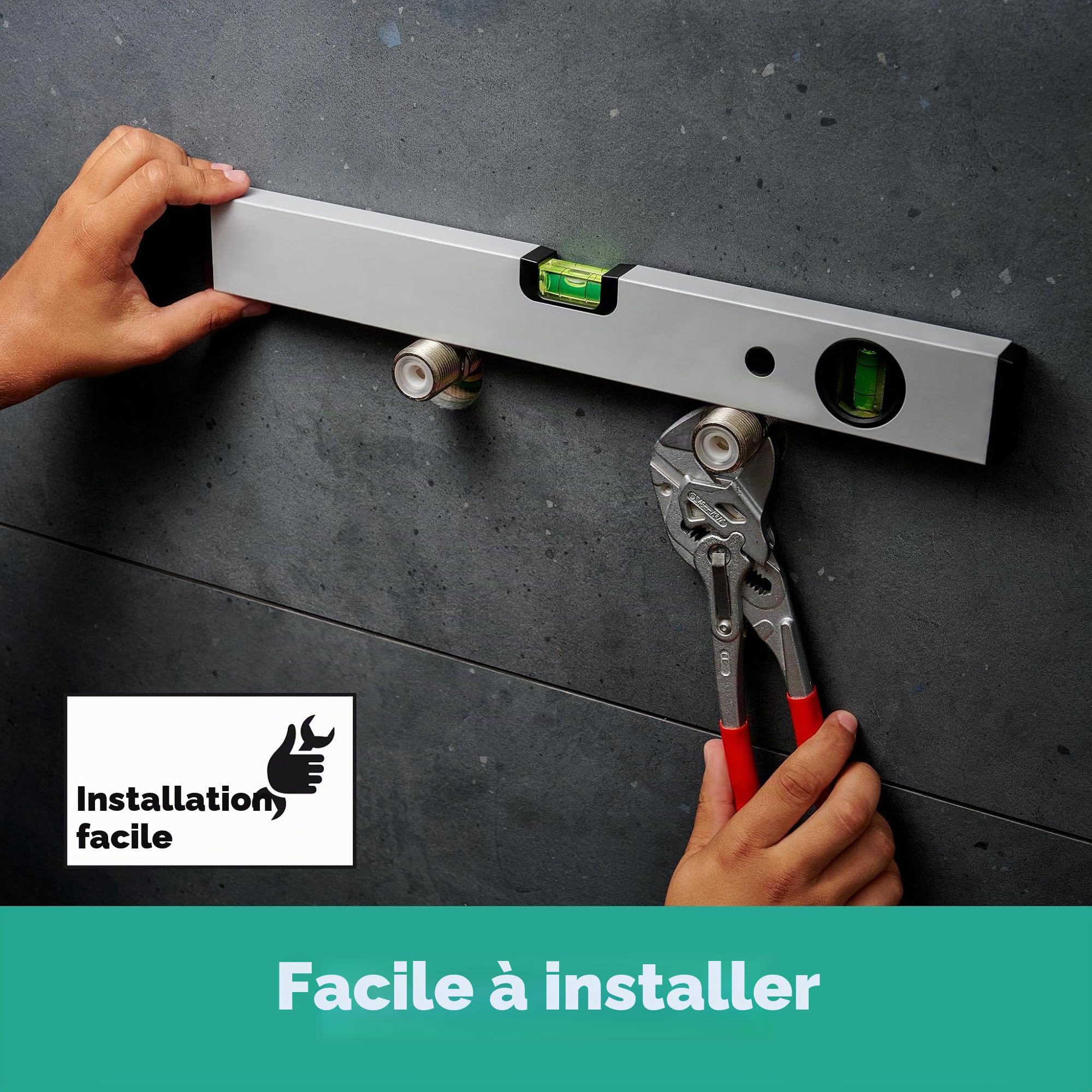 hansgrohe Ecostat Element - Mitigeur de douche thermostatique avec EcoStop+, Robinet de douche apparent avec arrêt de sécurité (SafetyStop) à 40°C, Thermostat 1 sortie, Chromé, 13346000