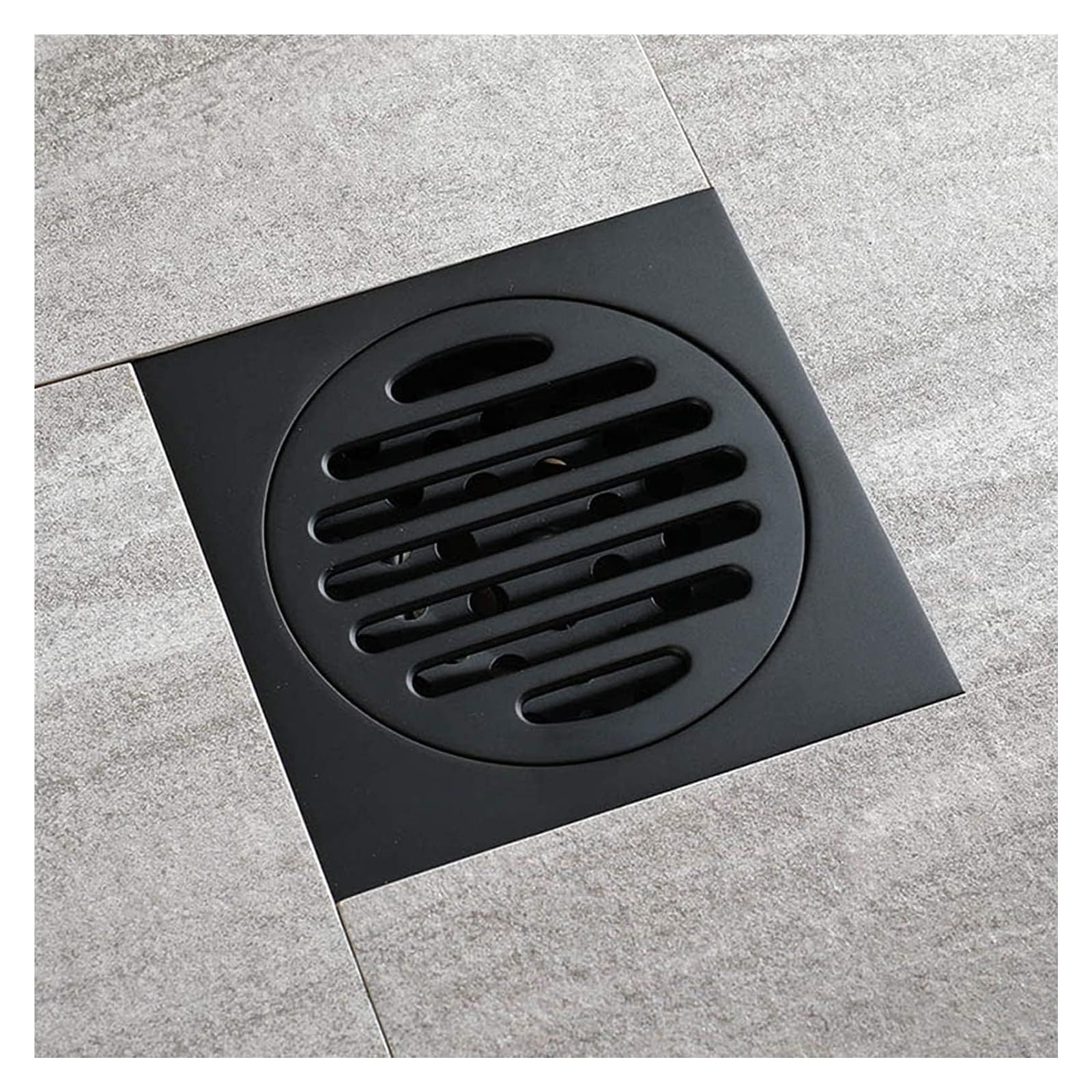 Drain de douche en laiton carré noir de 4 pouces avec finition haut de gamme