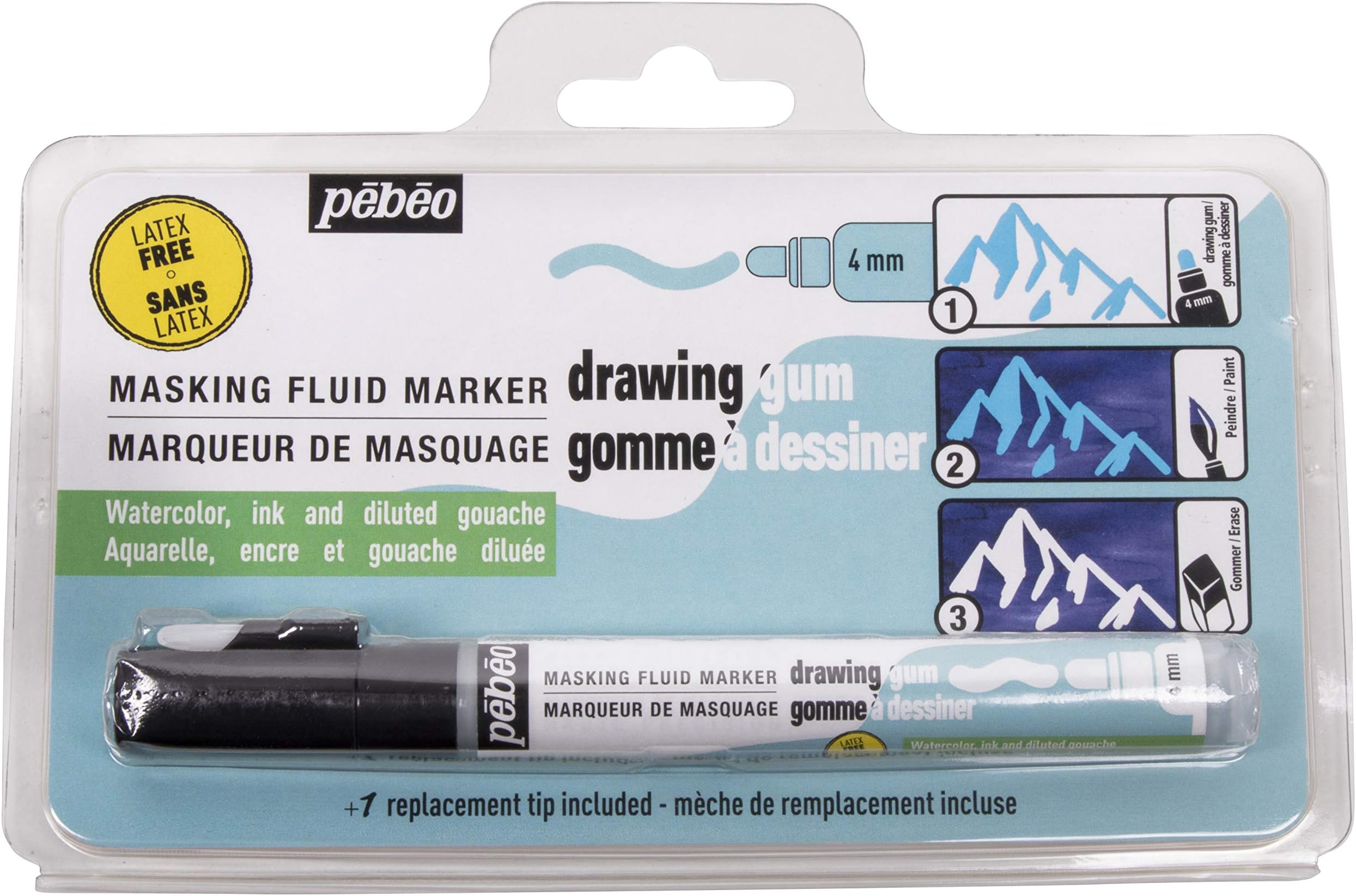 Pebeo Drawing Gum Marker 4mm-Latex Free