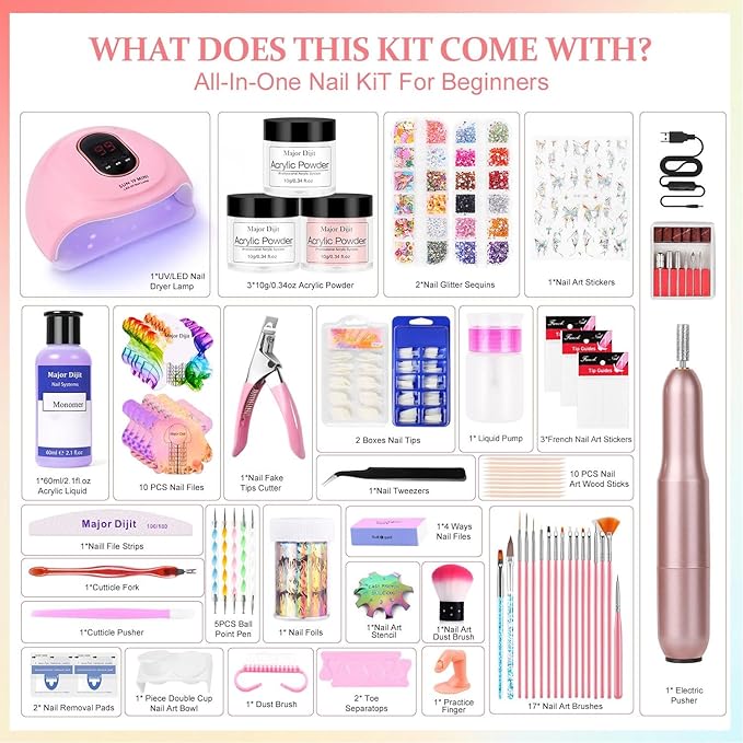 Kit de Acrílico para Uñas con Taladro y Lámpara UV miniatura 2
