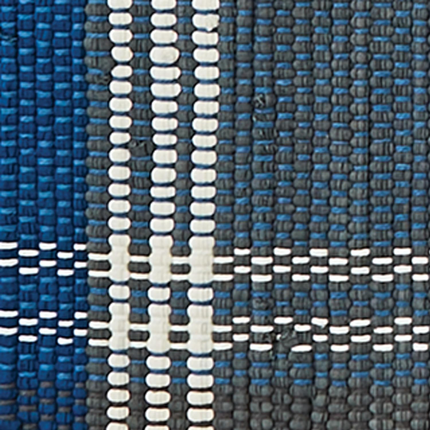 Park Designs Rainy Lake Blue and Gray Chindi Rag Rug Runner 2 ft x 6 ft