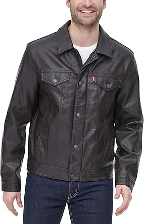 Levi's Men's Faux Leather Classic Trucker Jacket Nederlands