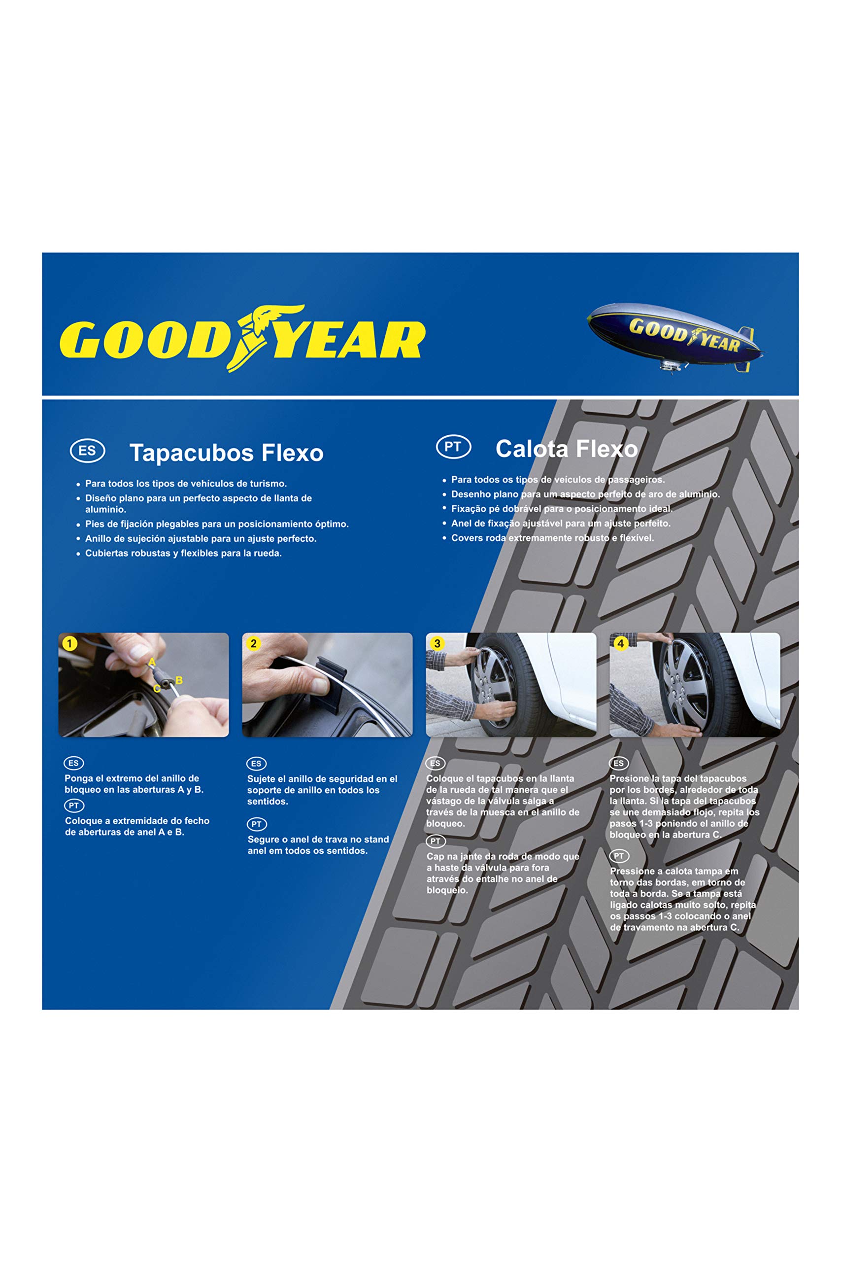 Goodyear Flexo, 15" Pollici. Set di 4 copricerchi, 15 Pollici GOD9026