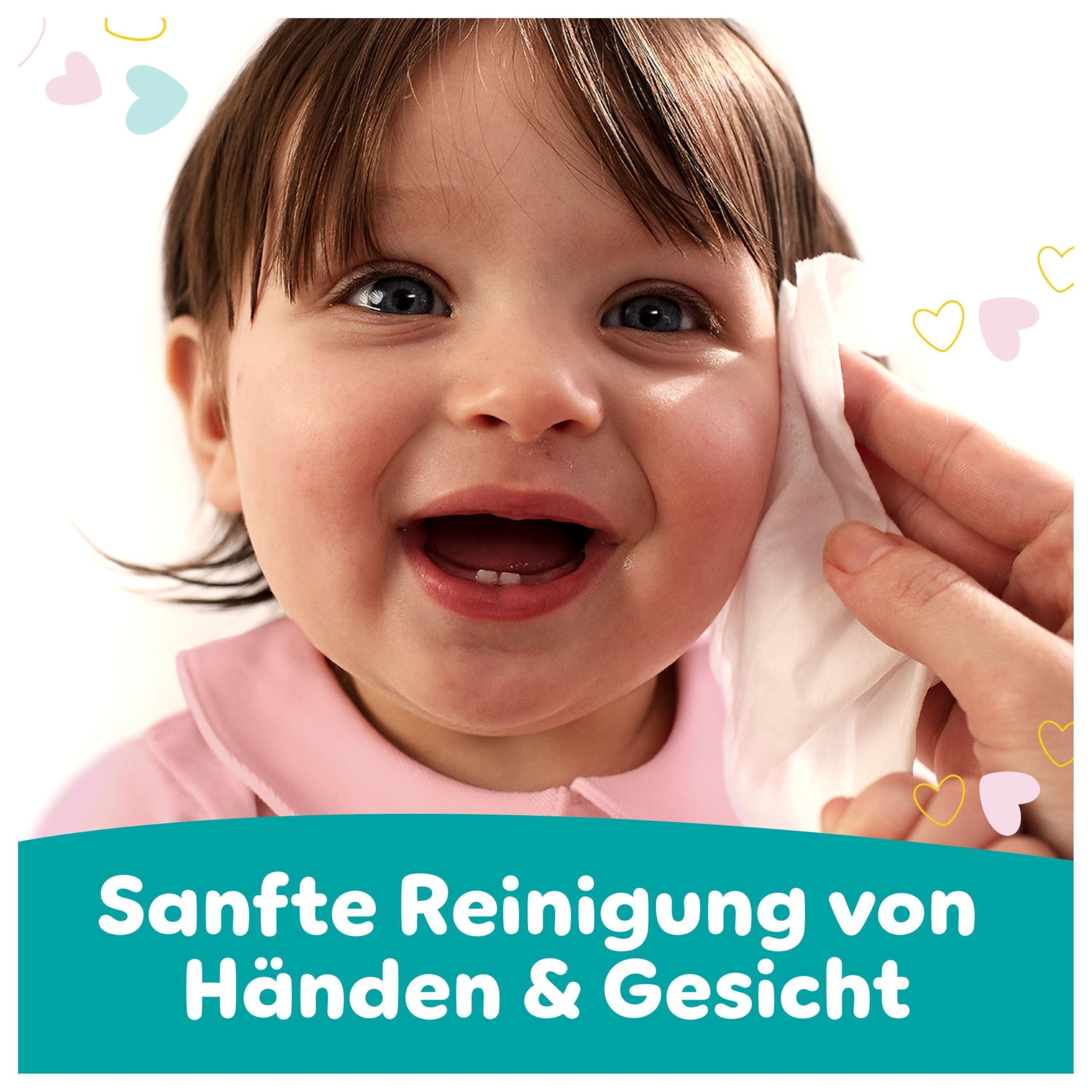 Pampers Sensitive Feuchttücher 12 Packungen mit 52 Stück - 624 Feuchttücher, ohne Duft, für eine sanfte und weiche Reinigung