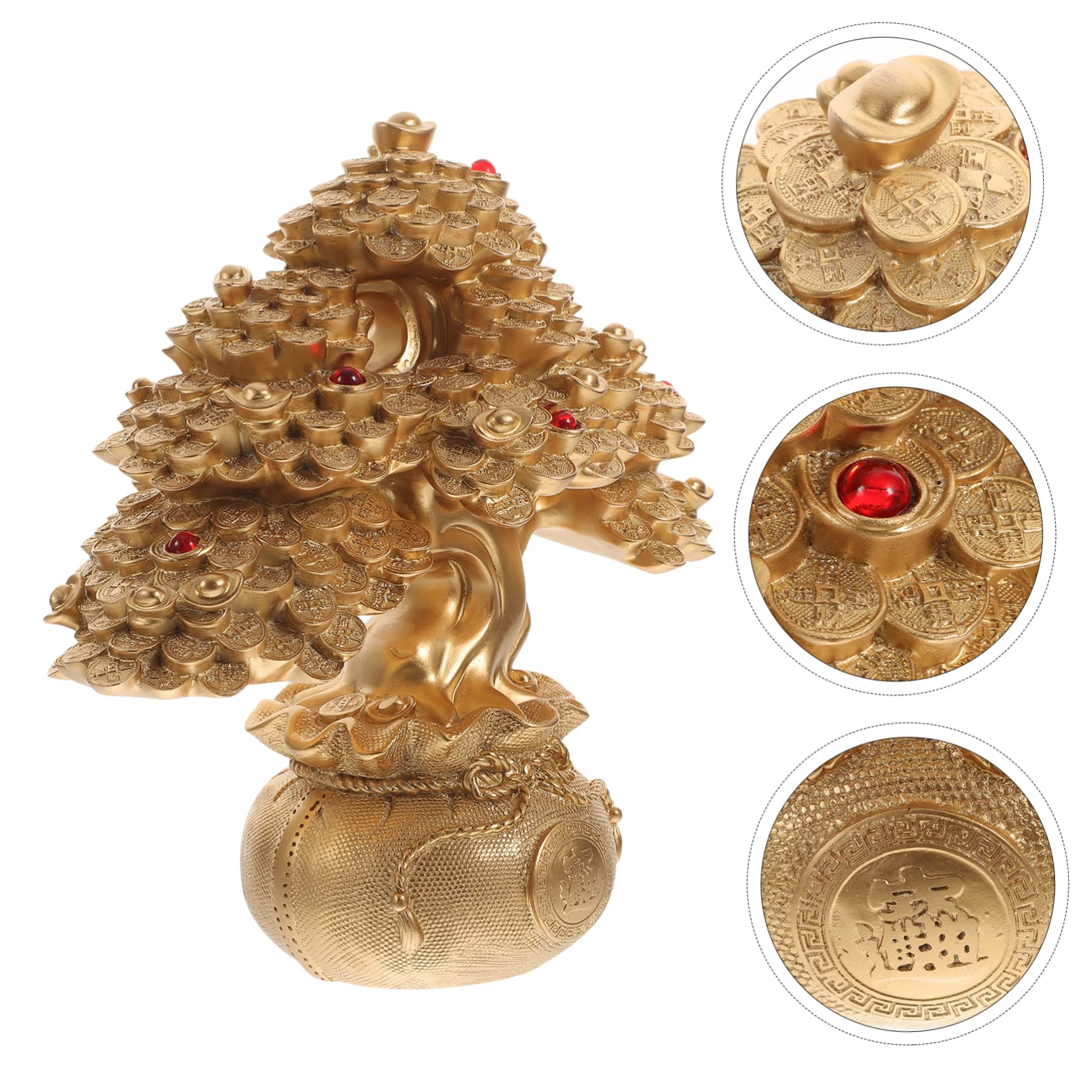 ZXQUEGF Kryształowe drzewko pieniędzy Dekoracja na biurko Dekoracja wnętrz Dekoracje na stół Dekoracja na stół Drzewo Bonsai Chińskie dekoracje Drzewo Bonsai Rzeźba drzewa Chińska ozdoba Wystrój blatu
