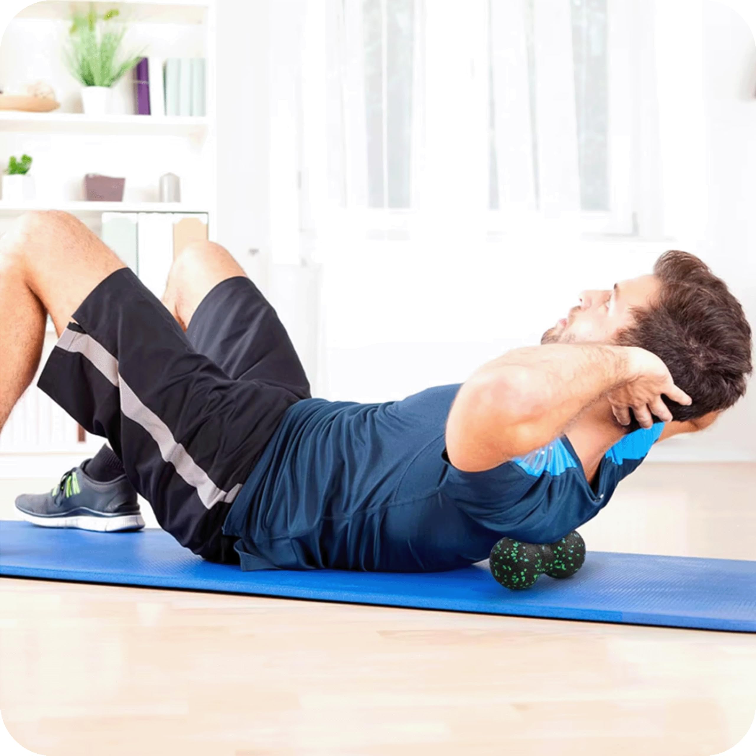 KRUMAD Set per massaggio fasciale – Roller, duoball e palla EPP, ideale per massaggi muscolari, schiena, colonna vertebrale e gambe, accessori per yoga, pilates e allenamento di mobilitazione