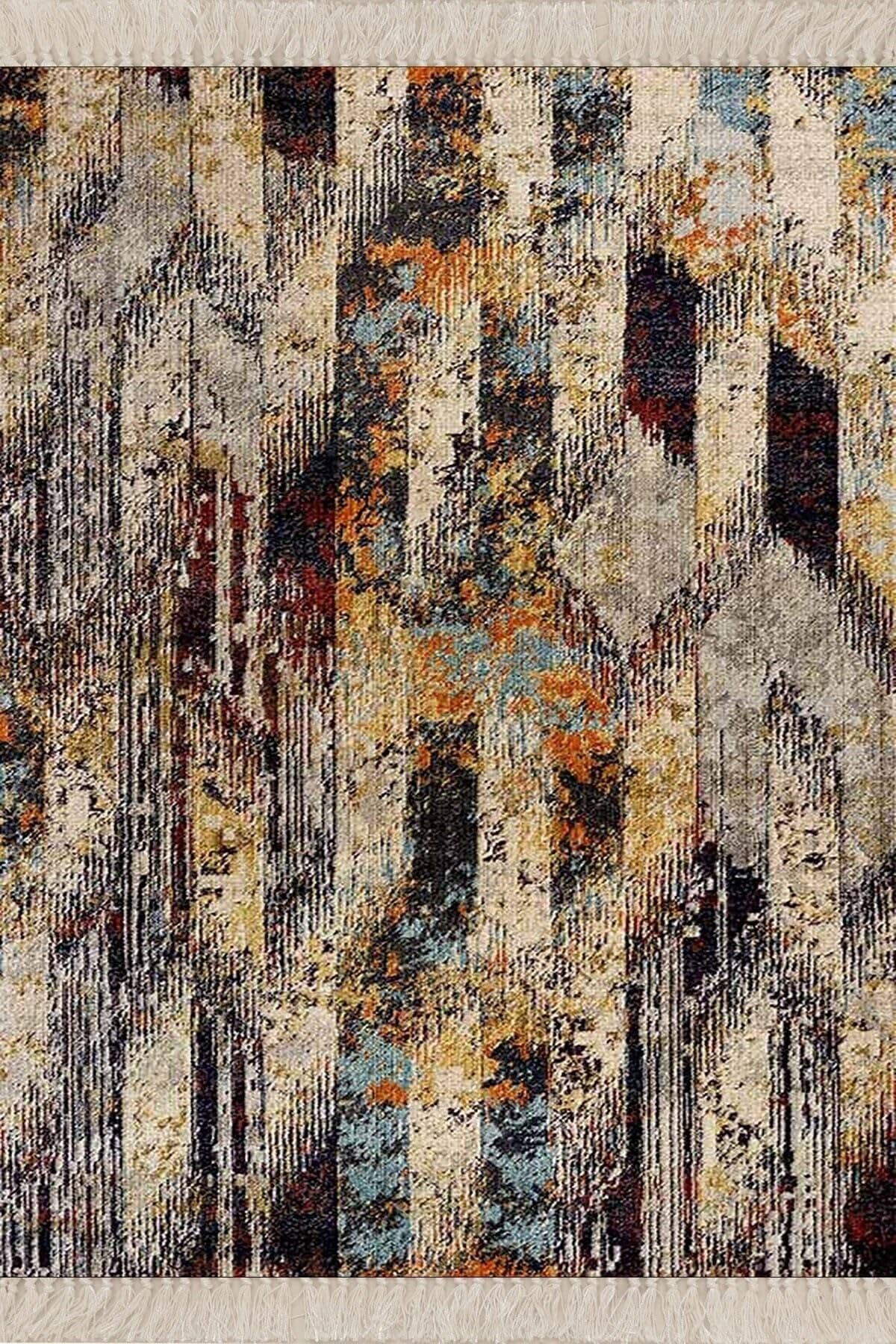Pelangi Batik Desenli Renk Geçişli Dijital Baskı Yıkanabilir Kaymaz Taban Salon Halısı Ve Yolluk, Kahverengi 180 x 280, 50511180280728