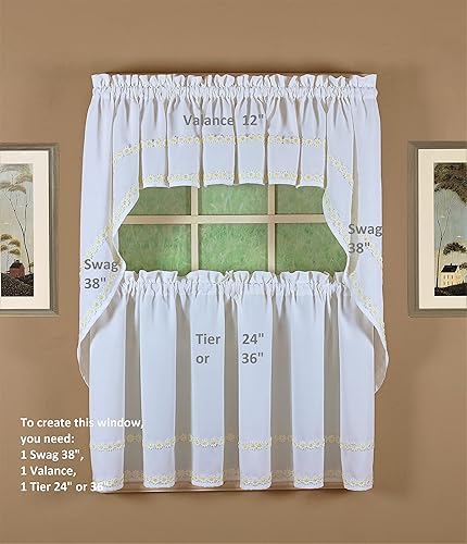 Miniatura 7 de Today's Curtain Daisy Mae - Cenefa con apliques de 12 pulgadas, color amarillo