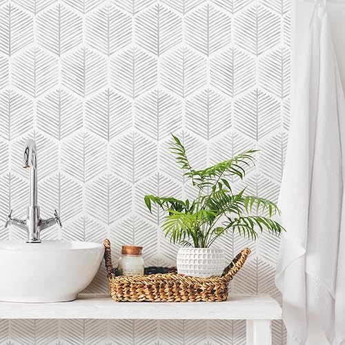 Vista 15 de MelunMer Papel tapiz de color gris moderno para despegar y pegar, extraíble, 78.8 pulgadas de largo, 17.3 pulgadas de ancho, papel adhesivo