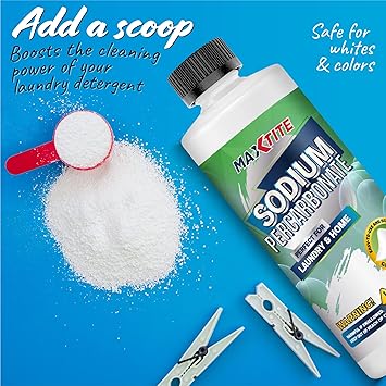 MAXTITE Sodium Percarbonate (4 lbs total - 2 pack of 2 lbs bottles) - 100% Pure - Solid Hydrogen Peroxide/Oxygen Bleach - Multi-Use Cleaner for Home & Laundry, Resealable Child Resistant Cap