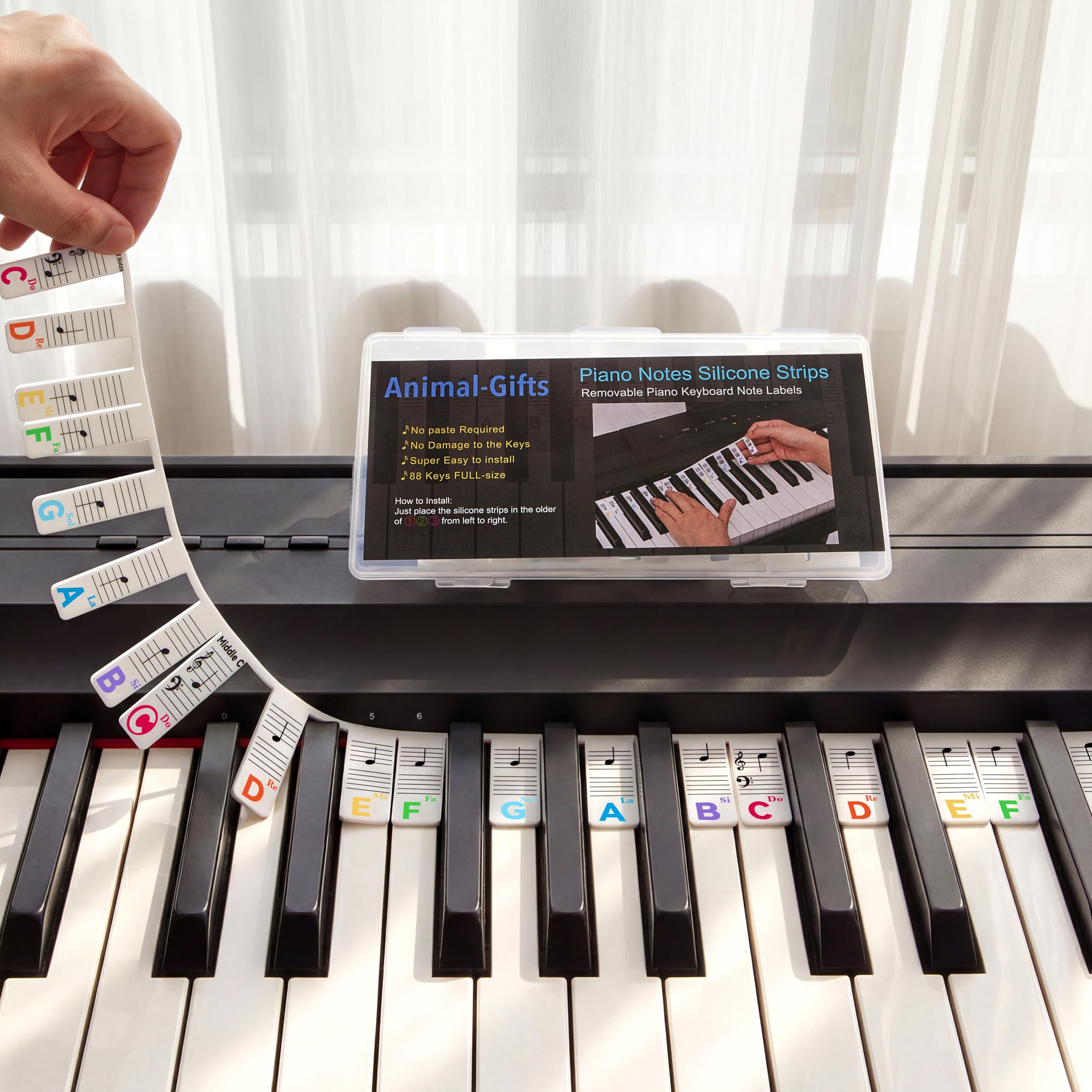88 61 Keys Piano Keyboard Notes Guide Removable Silicone Piano letters keys Labels for Beginner Accessories Gifts for