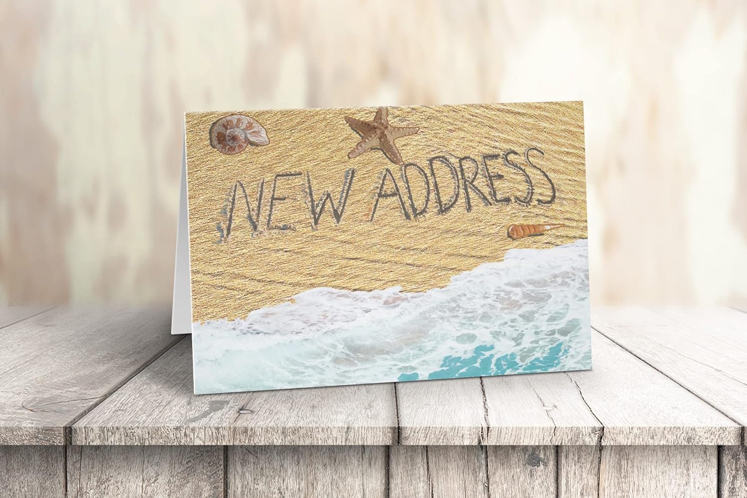 Stonehouse Collection Beach Note Card Set - 24 Custom Note Cards - Beach Ocean Shore Note Cards - Ocean Coast (Personalized Shells)