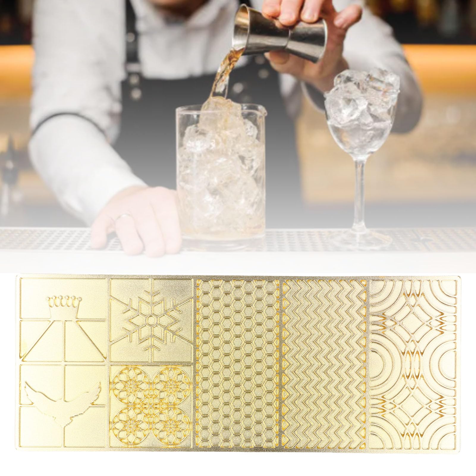 Bandeja de diseño de hielo personalizado Kuuleyn, bandeja de sello de hielo fabricante de cubos de cobre placa de diseño rápido sellos modernos accesorios de camareros para