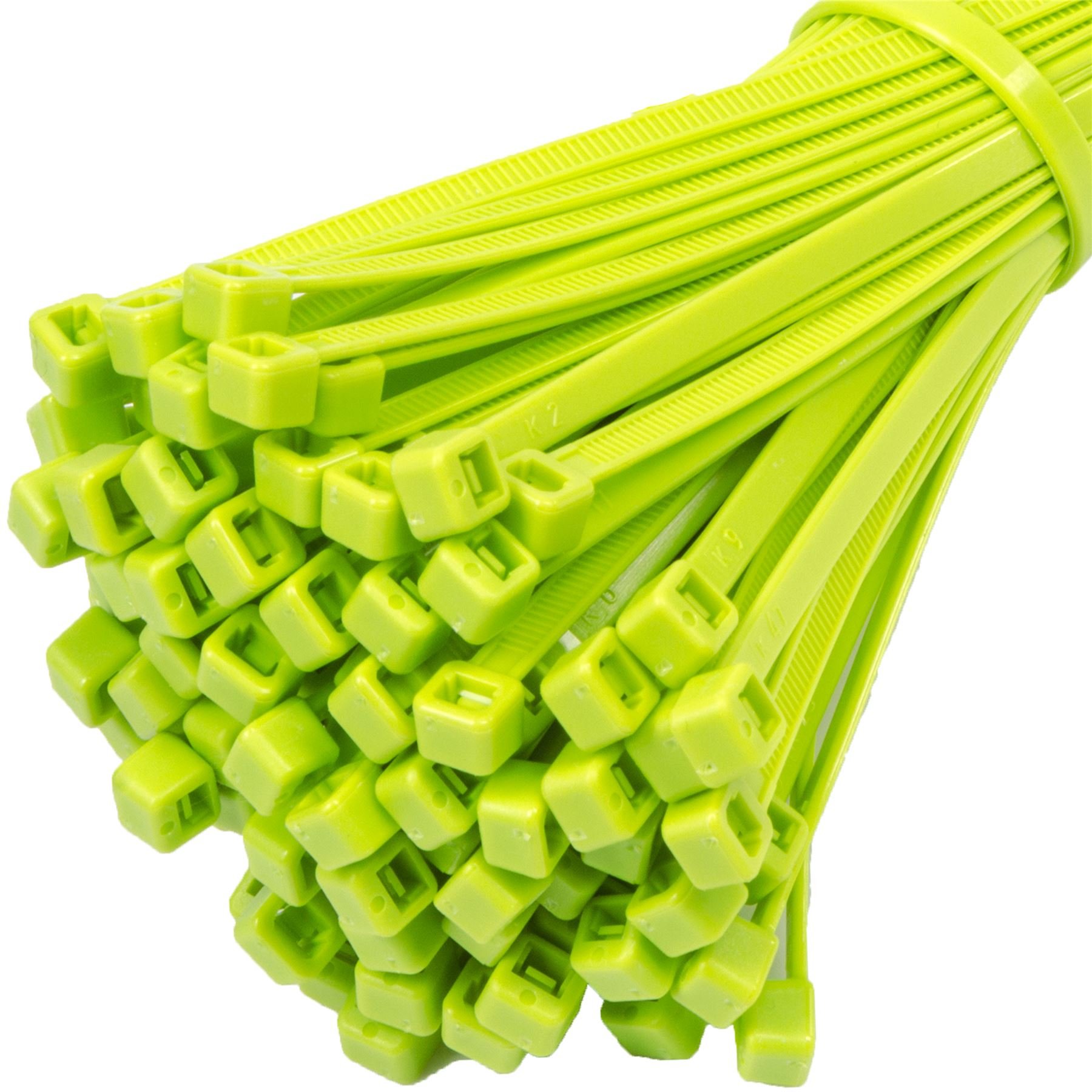 White Hinge Green 25X Strong Fluorescent Cable Ties (300Mm X 4.8Mm)
