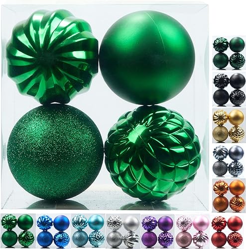 Miniatura 44 de Emopeak - 24 mini bolas para árbol de Navidad, irrompibles, bolas colgantes para decoración de fiestas, bodas y festividades, de 1.2 pulgadas