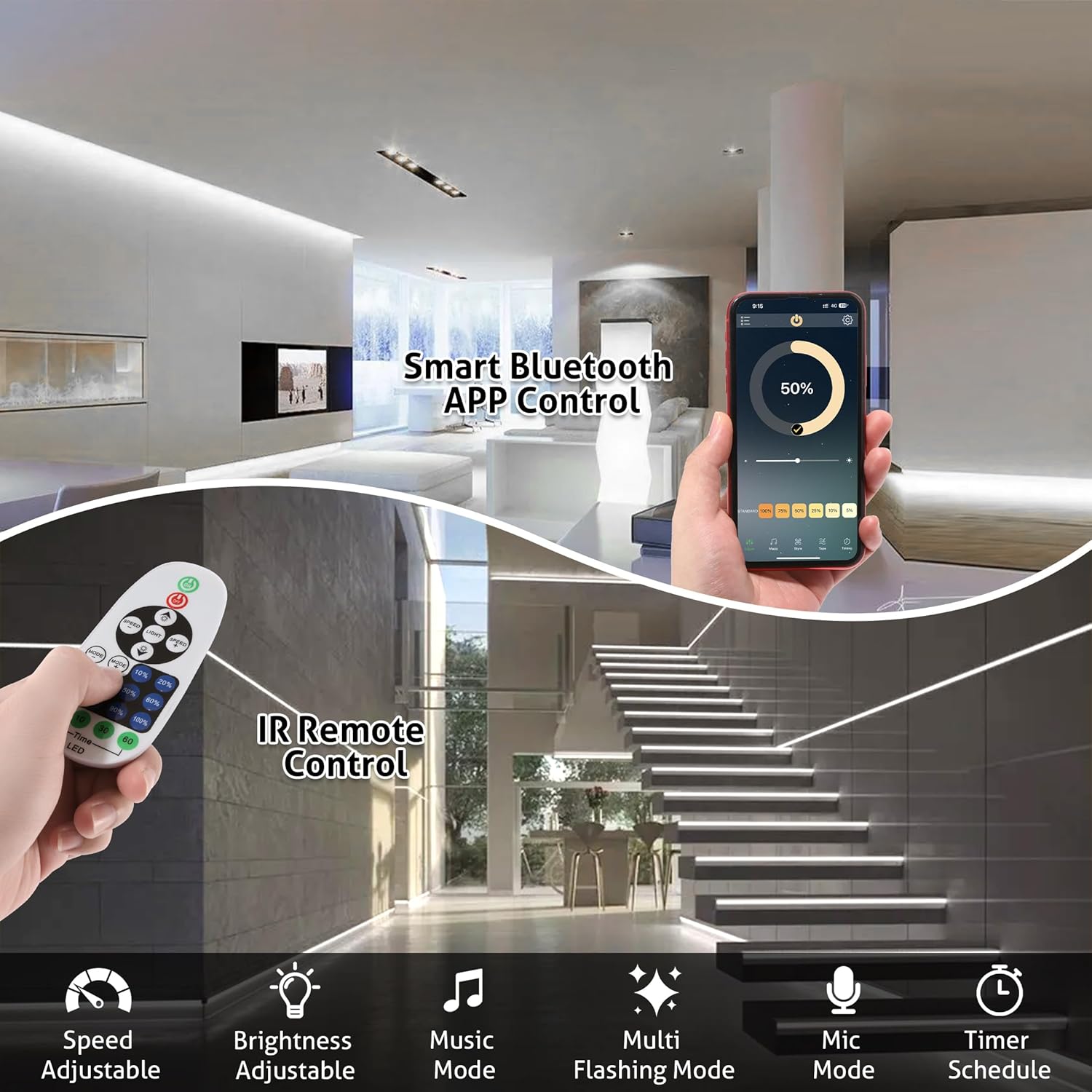 WICHEMI 100FT Storefront LED Lighs for Business Bluetooth APP Control LED Module for Signs Daylight White 6500K Storefront Lights 1.32W 12V 2835 SMD Window Lights for Business Advertising Store Décor