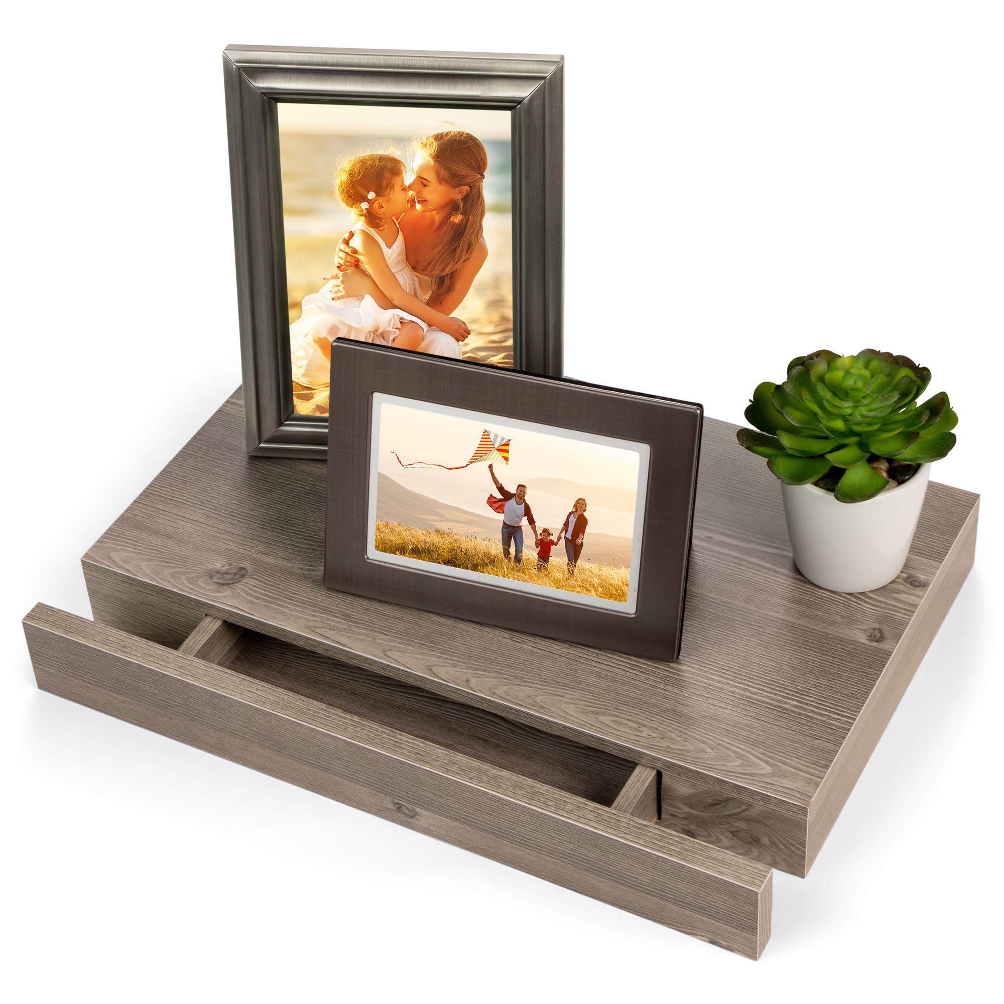 Floating Shelf with Drawer, Floating Nightstand for Bedroom 16” Wall Shelf, Floating Shelf