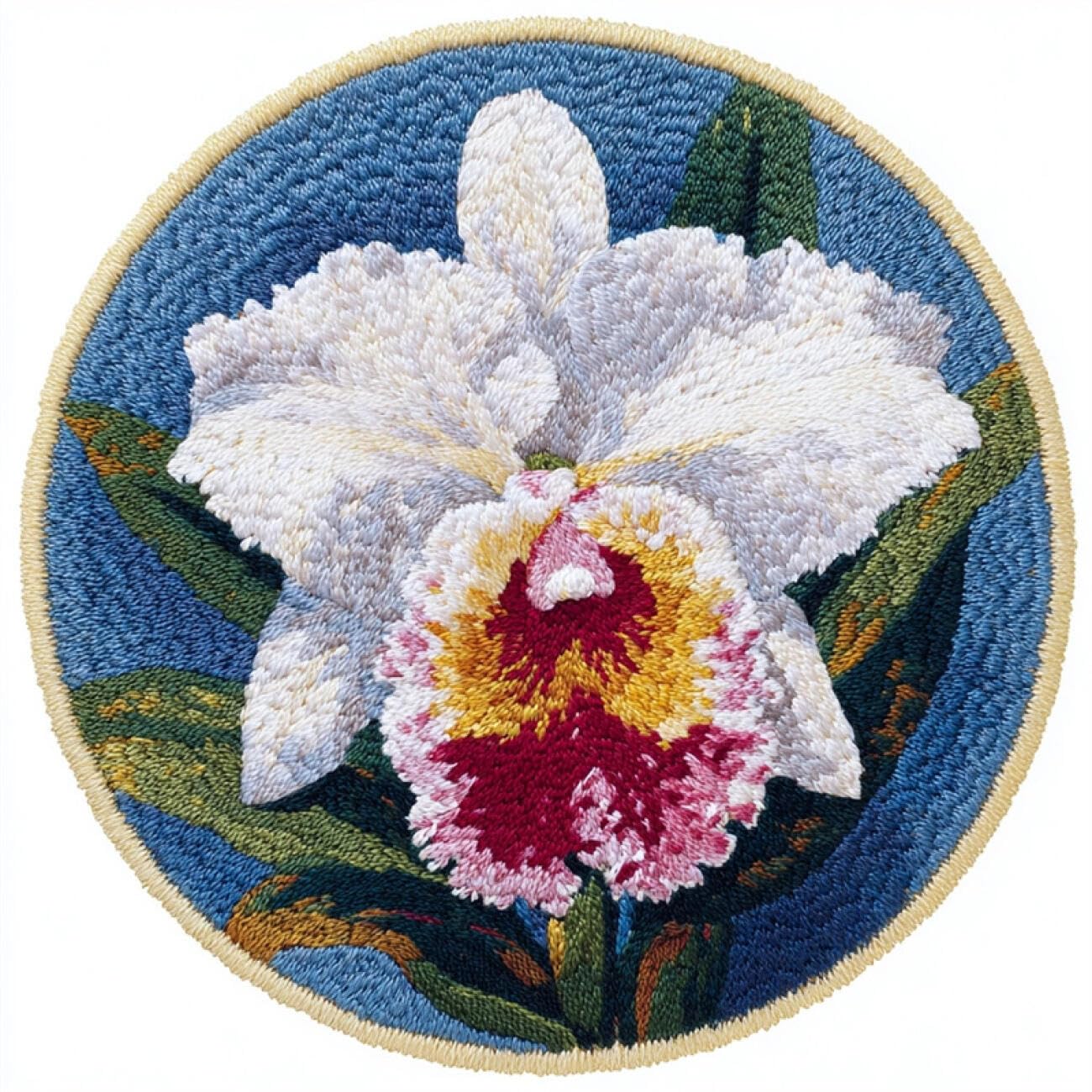 Kitquiver Latch Hook Rug Kits Purple Orchid 60x60cm
