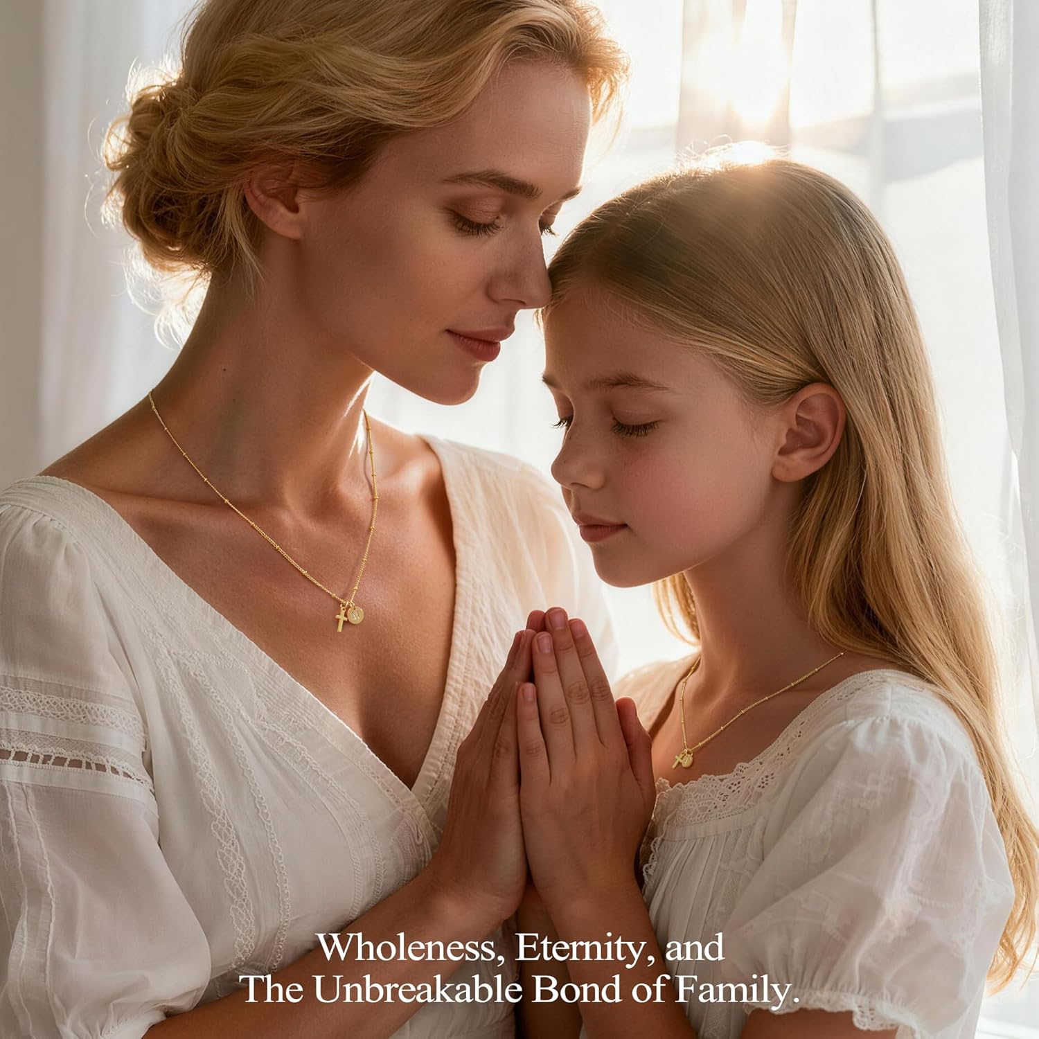 Turandoss Cross Initial Necklaces for Women Teen Girls, Dainty 14K Gold Plated Disc Initial A-Z Cross Pendant Necklace Trendy Faith Jewelry Birthday Valentines Easter Gifts for Women Girls - Image 3