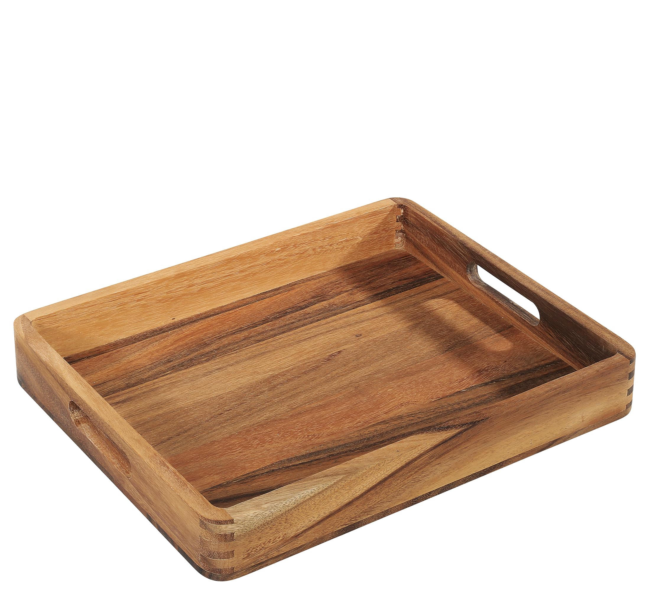 Zassenhaus Vassoio da portata in legno di acacia, vassoio con manici, vassoio per la colazione, vassoio in legno decorativo, tablet per stoviglie, legno duro coltivato in modo sostenibile, 44 x 36 x 6 | Vassoio per la colazione in legno di acacia di alta