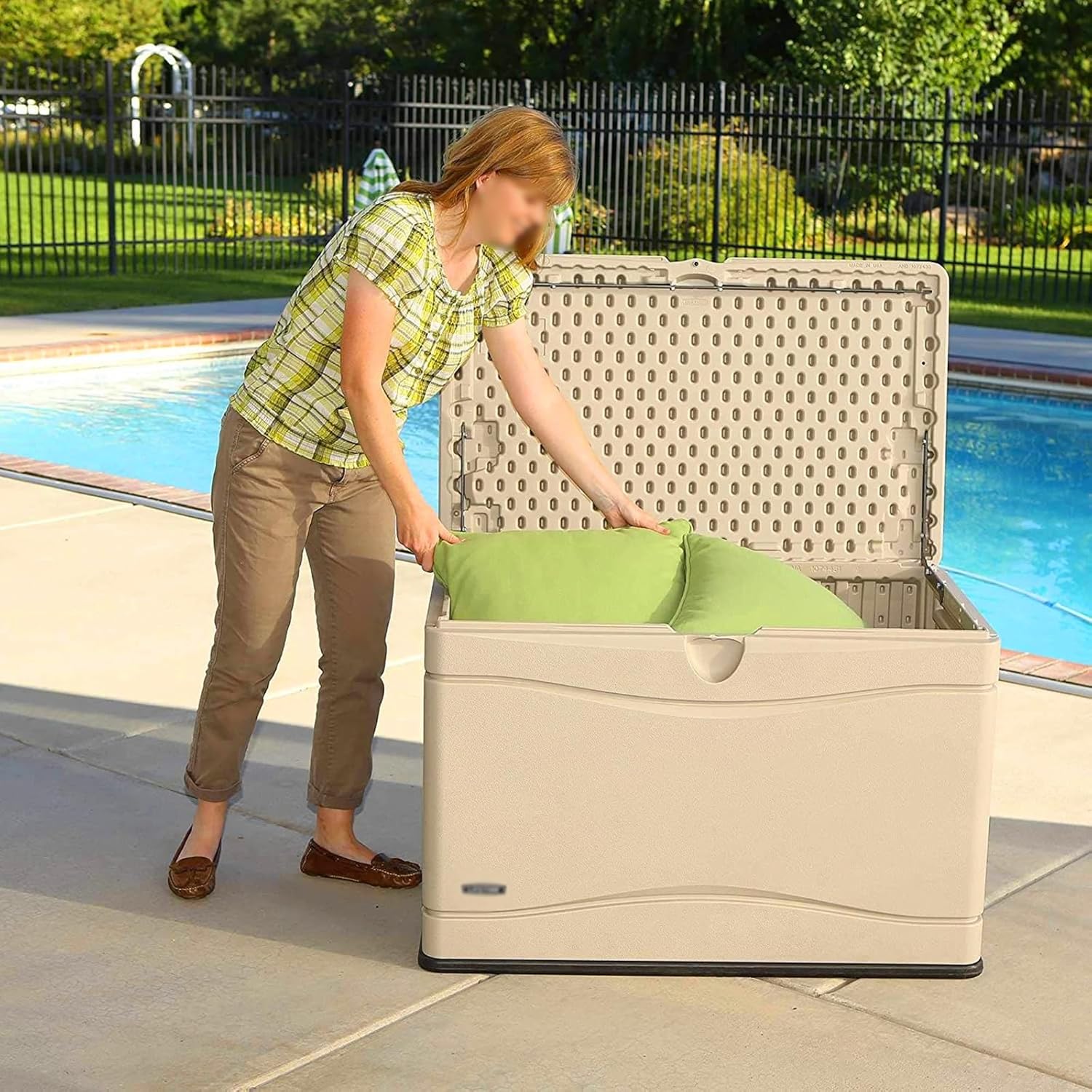 80 Gallon Deck Box Patio Garden Tool Organizer Outside Waterproof Storage Boxes Miscellaneous Organizers(Style2)