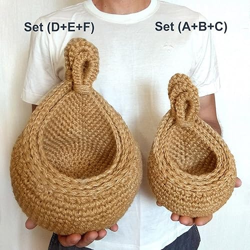 Miniatura 2 de Cestas de frutas colgantes para cocina, 1 paquete de cesta bohemia para colgar en la pared, cesta de frutas para encimera de cocina, soporte