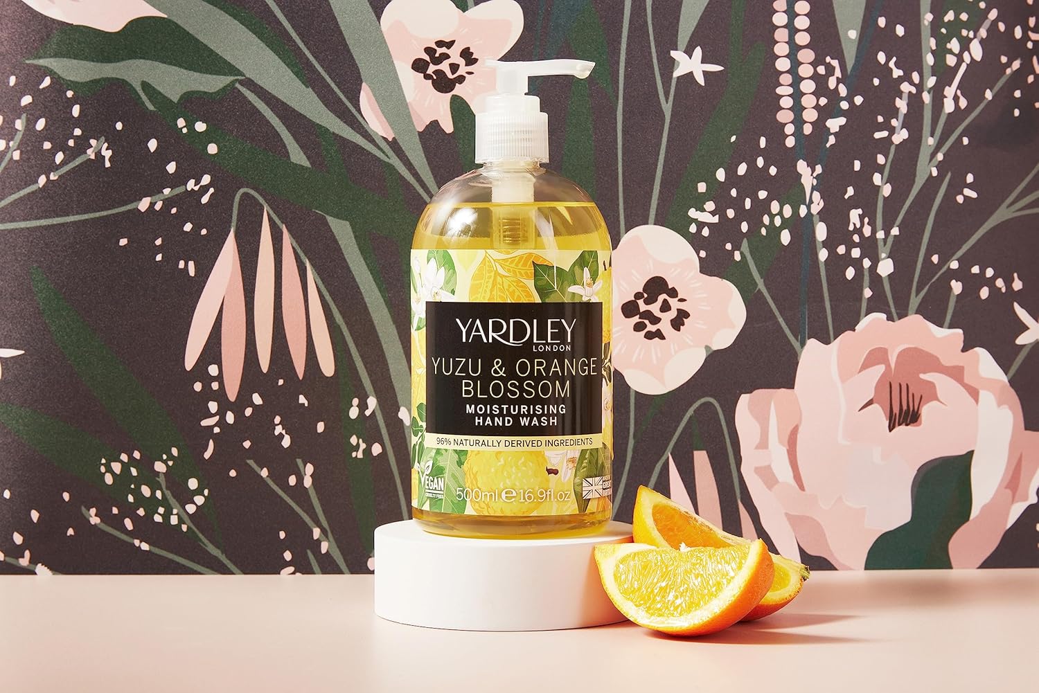 Yardley London Deluxe Yuzu & Orange Blossom Botanical Hand Wash 500 ml, Orange