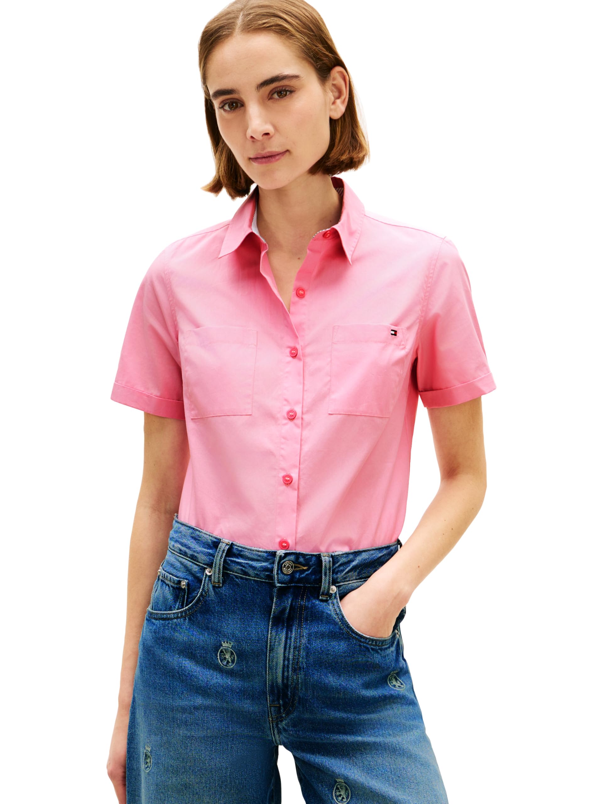 

                                                    Tommy Hilfiger Women's Poplin Regular Short Sleeve