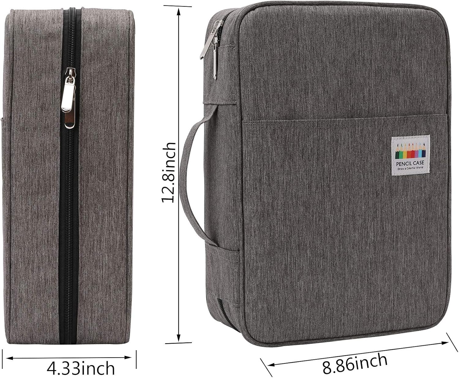 Big Capacity Colored Pencil Case Organizer 304 Slots Pen Holder Waterproof Storage Pouch Gel Marker Pen Bag Box for Cosmetic Brush Pencils & Gel Pen Used for Artist (Grey)