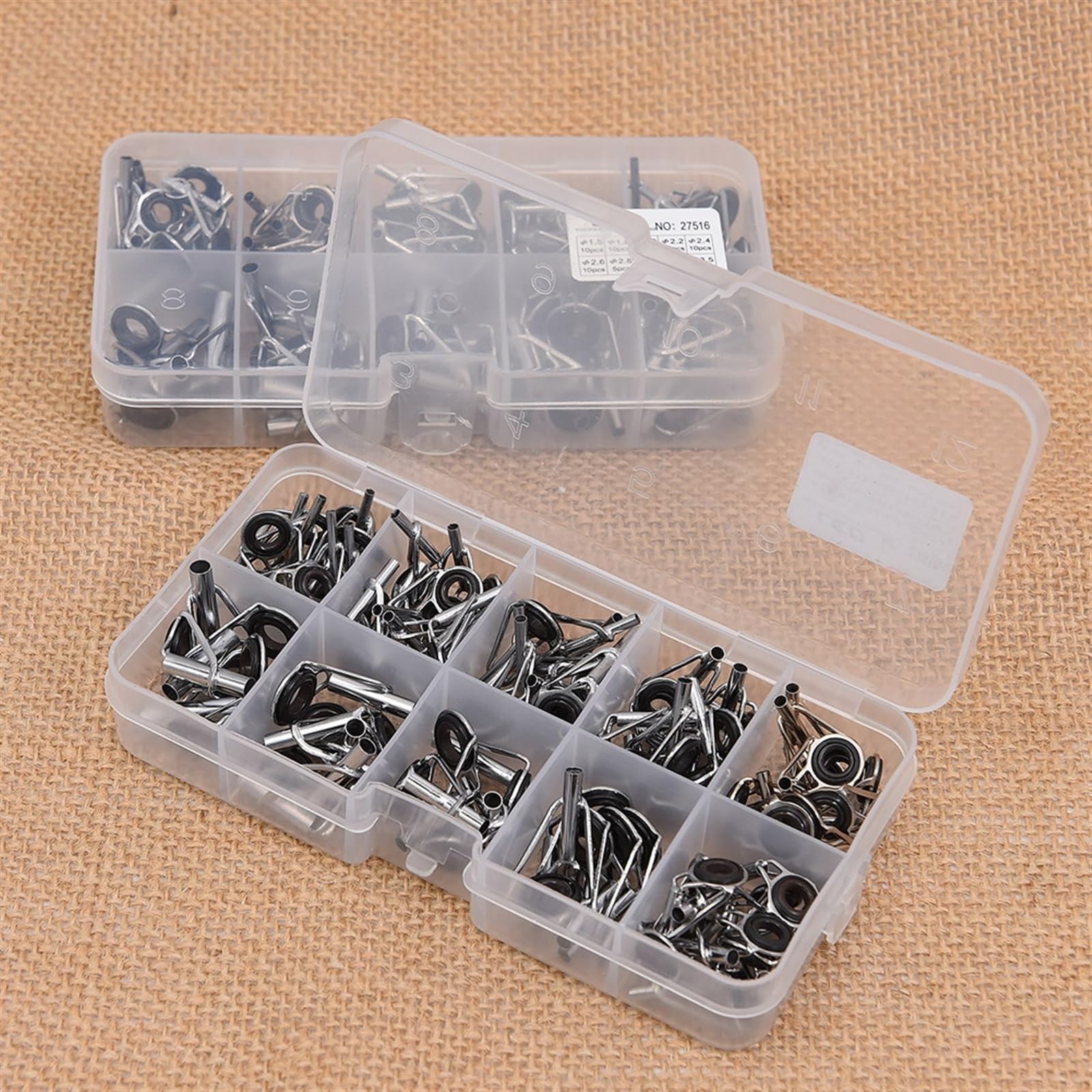 Lot De 80 Anneaux De Guide Pour Canne à Pêche – 10 Tailles, Acier Inoxydable Et Céramique, étui Inclus
